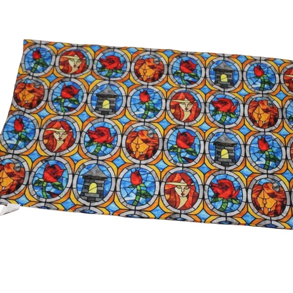 The Beauty &‎ The Beast Stained Glass Pillowcase - Picture 1 of 4